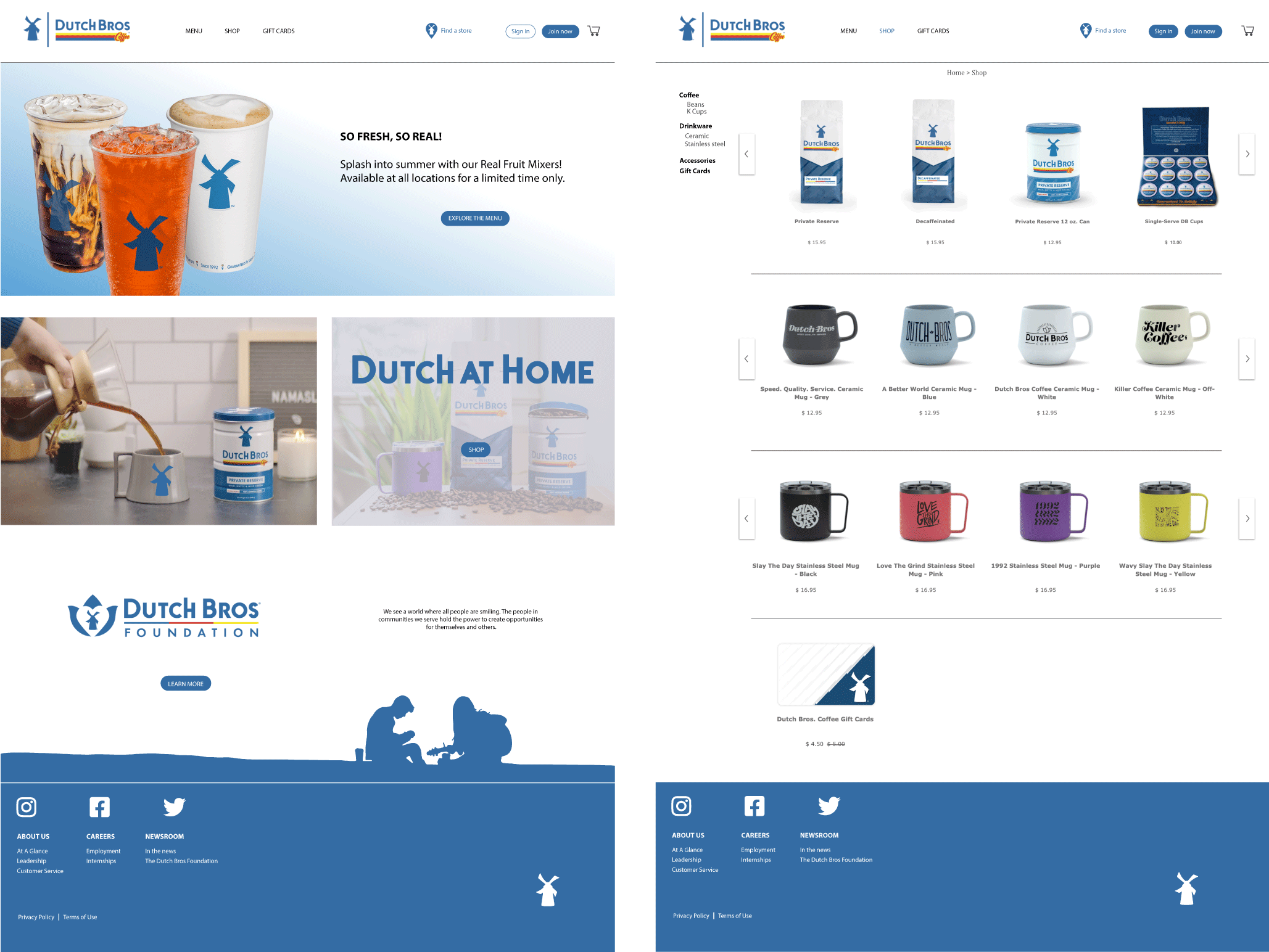 dutchbros website redesign